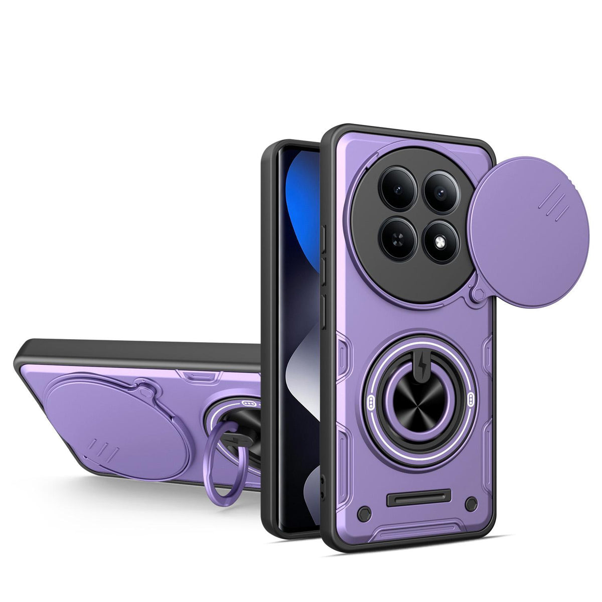 For Redmi Note 15 4G / 5G Global 164mm Multifunctional Sliding Camshield Ring Holder Phone Case - Purple - EDA009734204E