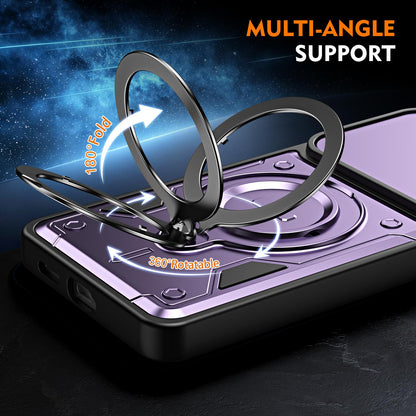 For Galaxy A56 5G Ring Holder Lens Slide Cover Phone Case - Purple - EDA009734503E