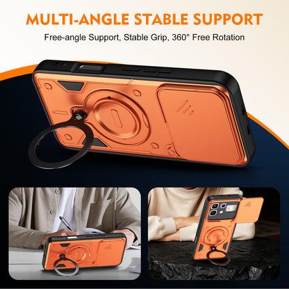 For Infinix Note 60 / 60 Pro 5G Ring Holder Lens Slide Cover Phone Case - Blue - EDA009734704B