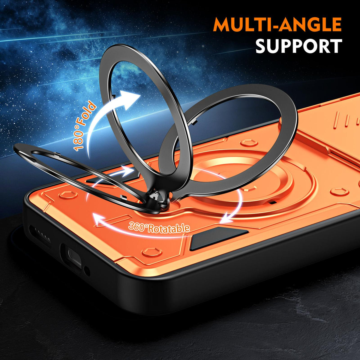For Infinix Note 60 / 60 Pro 5G Ring Holder Lens Slide Cover Phone Case - Black - EDA009734704C