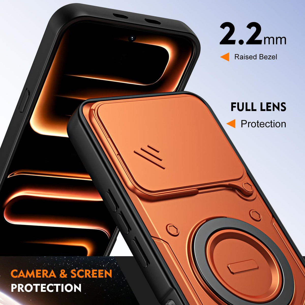 For Infinix Note 60 / 60 Pro 5G Ring Holder Lens Slide Cover Phone Case - Red - EDA009734704D