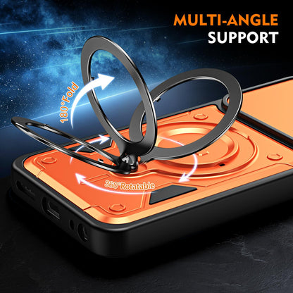 For Itel A100C 4G Ring Holder Lens Slide Cover Phone Case - Orange - EDA009734802A