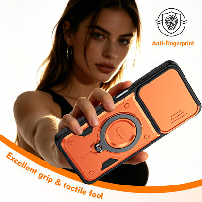 For Itel A100C 4G Ring Holder Lens Slide Cover Phone Case - Red - EDA009734802D