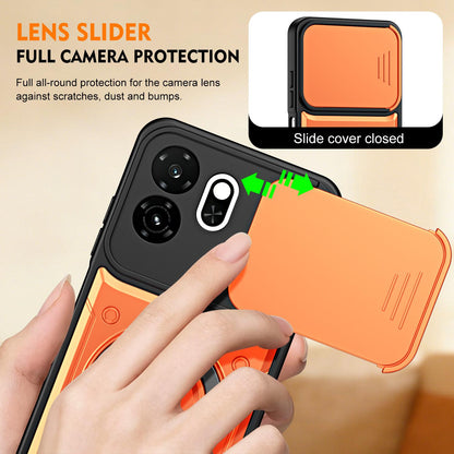 For Itel A100C 4G Ring Holder Lens Slide Cover Phone Case - Purple - EDA009734802E