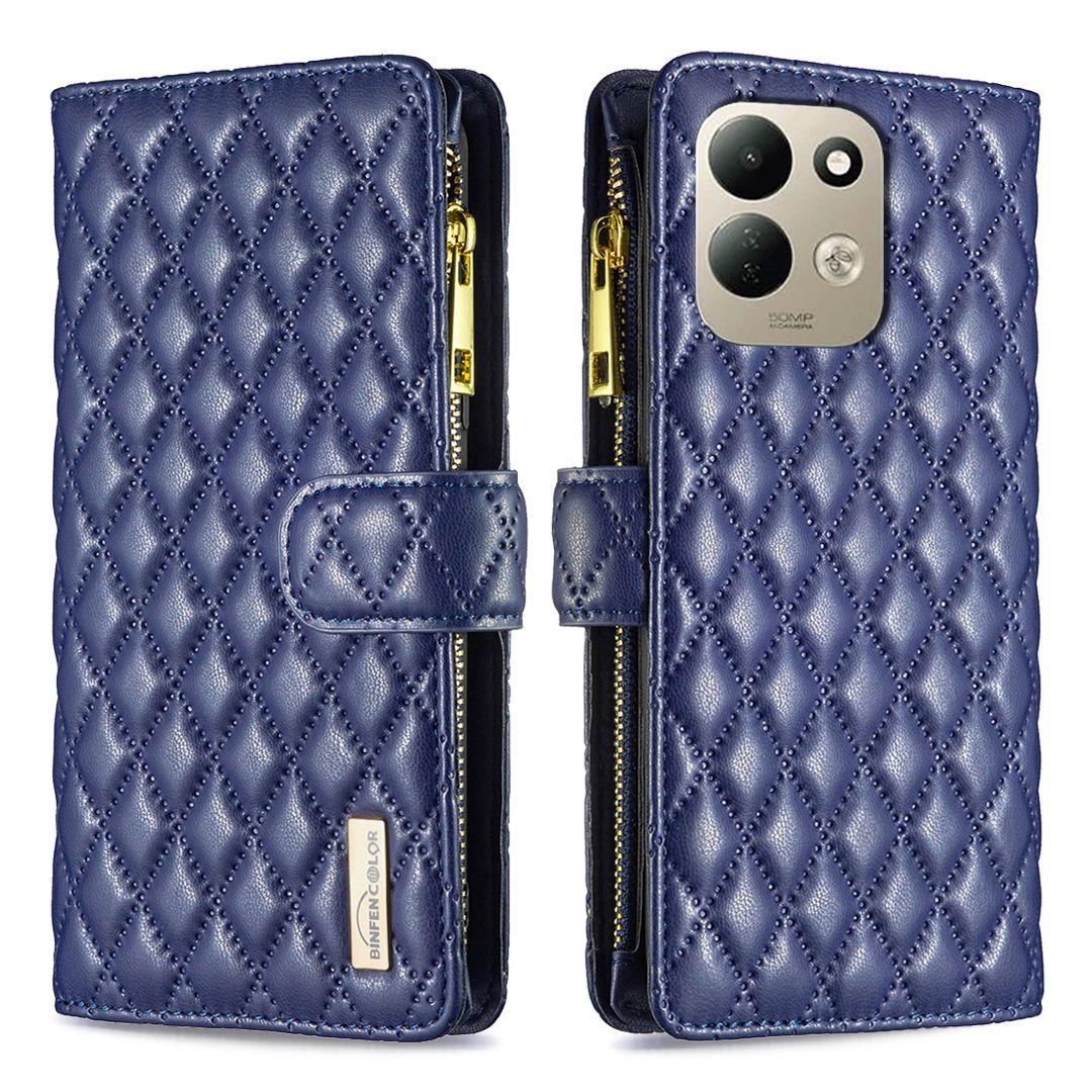 For Redmi 17 5G / 4G Global 170mm Diamond Lattice Zipper Wallet Leather Flip Phone Case(Blue)