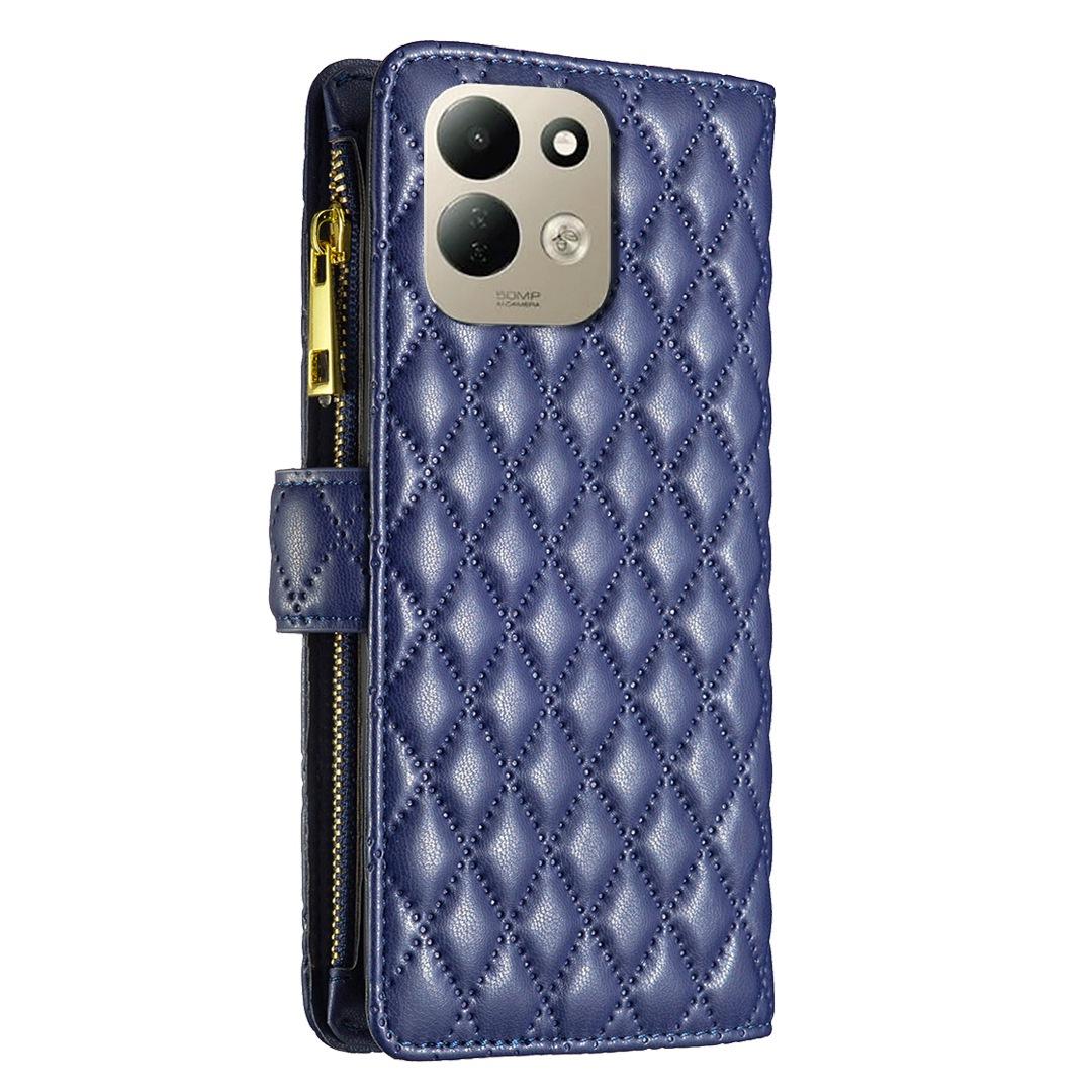 For Redmi 17 5G / 4G Global 170mm Diamond Lattice Zipper Wallet Leather Flip Phone Case(Blue)