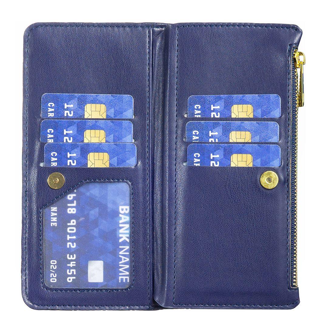 For Redmi 17 5G / 4G Global 170mm Diamond Lattice Zipper Wallet Leather Flip Phone Case(Blue)
