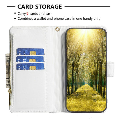 For Redmi 17 5G / 4G Global 170mm Diamond Lattice Zipper Wallet Leather Flip Phone Case(White)