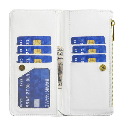 For Redmi 17 5G / 4G Global 170mm Diamond Lattice Zipper Wallet Leather Flip Phone Case(White)