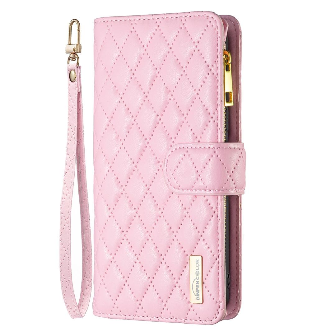 For Redmi 17 5G / 4G Global 170mm Diamond Lattice Zipper Wallet Leather Flip Phone Case(Pink)