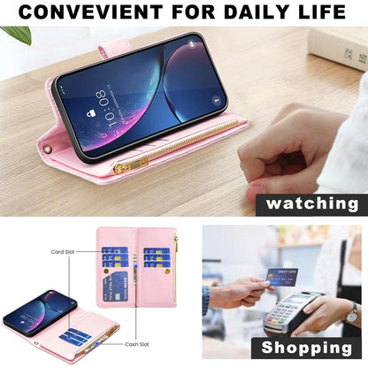 For Redmi 17 5G / 4G Global 170mm Diamond Lattice Zipper Wallet Leather Flip Phone Case(Pink)