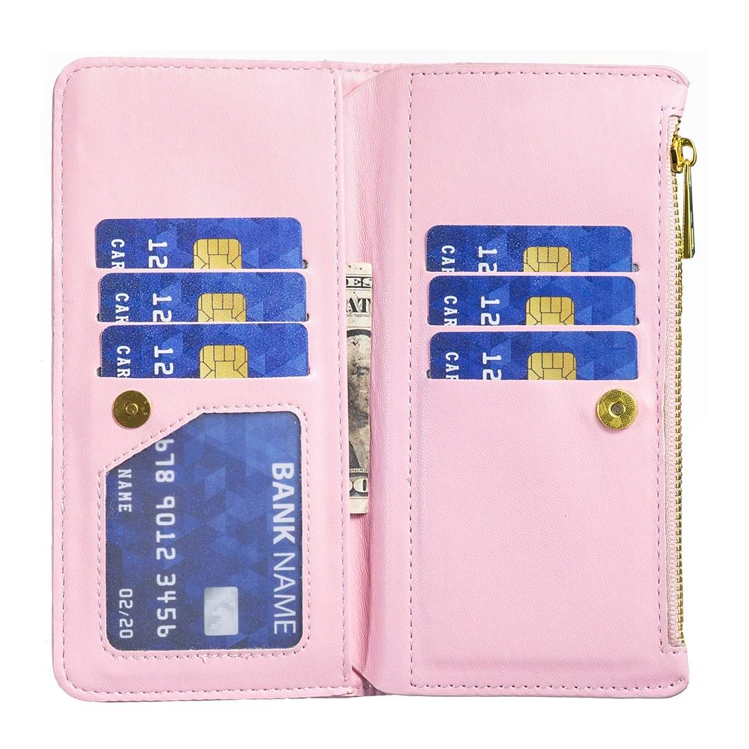 For Redmi 17 5G / 4G Global 170mm Diamond Lattice Zipper Wallet Leather Flip Phone Case(Pink)