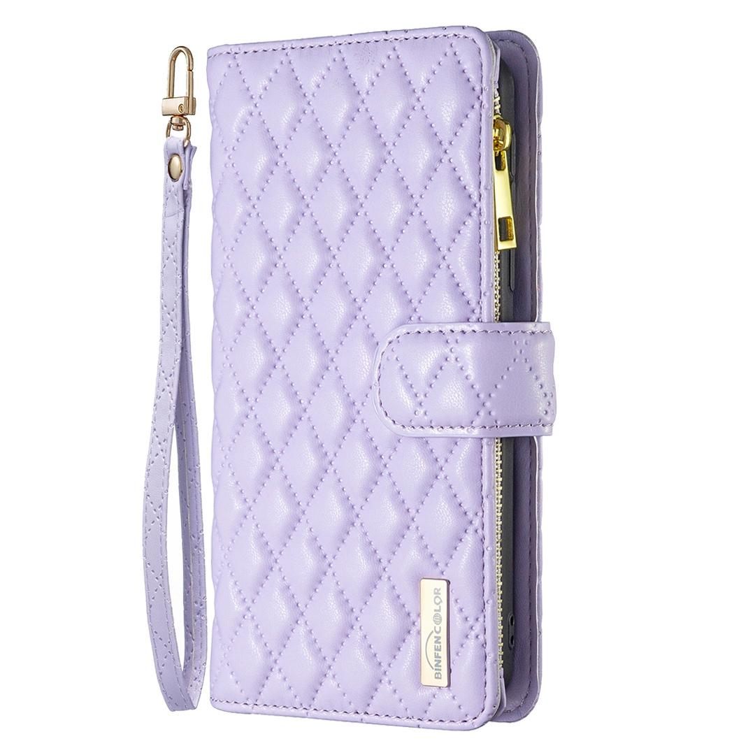 For Redmi 17 5G / 4G Global 170mm Diamond Lattice Zipper Wallet Leather Flip Phone Case(Purple)