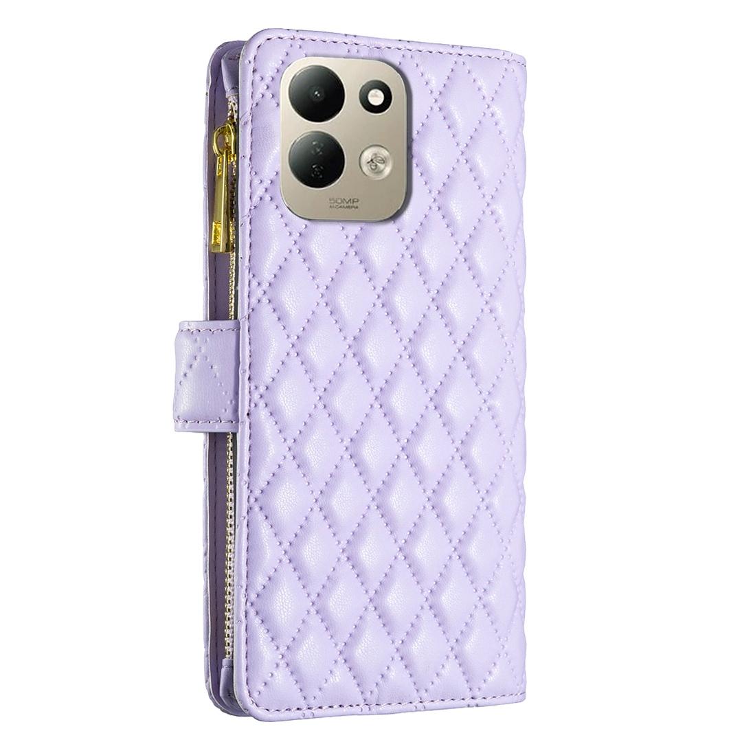 For Redmi 17 5G / 4G Global 170mm Diamond Lattice Zipper Wallet Leather Flip Phone Case(Purple)
