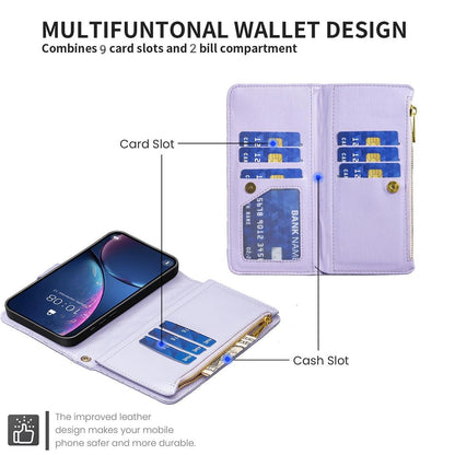 For Redmi 17 5G / 4G Global 170mm Diamond Lattice Zipper Wallet Leather Flip Phone Case(Purple)