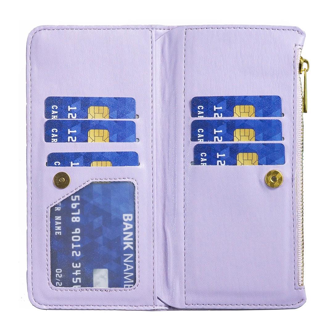 For Redmi 17 5G / 4G Global 170mm Diamond Lattice Zipper Wallet Leather Flip Phone Case(Purple)