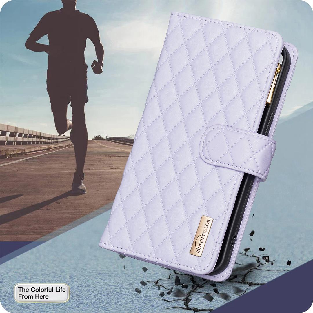 For Redmi 17 5G / 4G Global 170mm Diamond Lattice Zipper Wallet Leather Flip Phone Case(Purple)