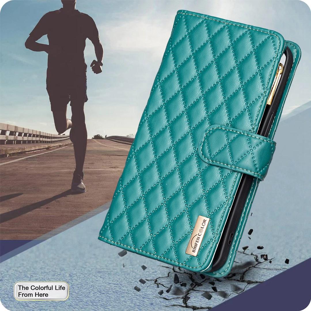 For Redmi Note 17 4G Global 171mm Diamond Lattice Zipper Wallet Leather Flip Phone Case(Green)