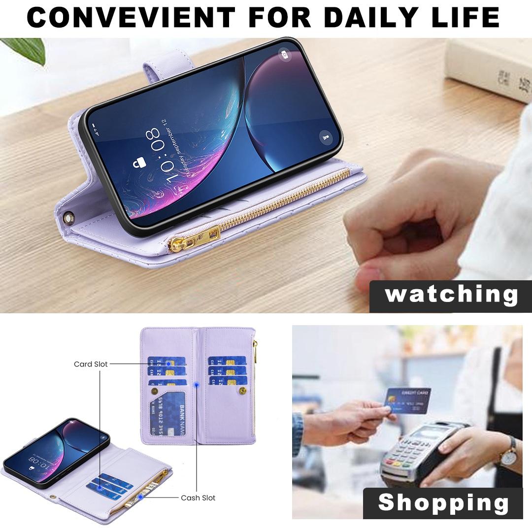 For Redmi Note 17 4G Global 171mm Diamond Lattice Zipper Wallet Leather Flip Phone Case(Purple)