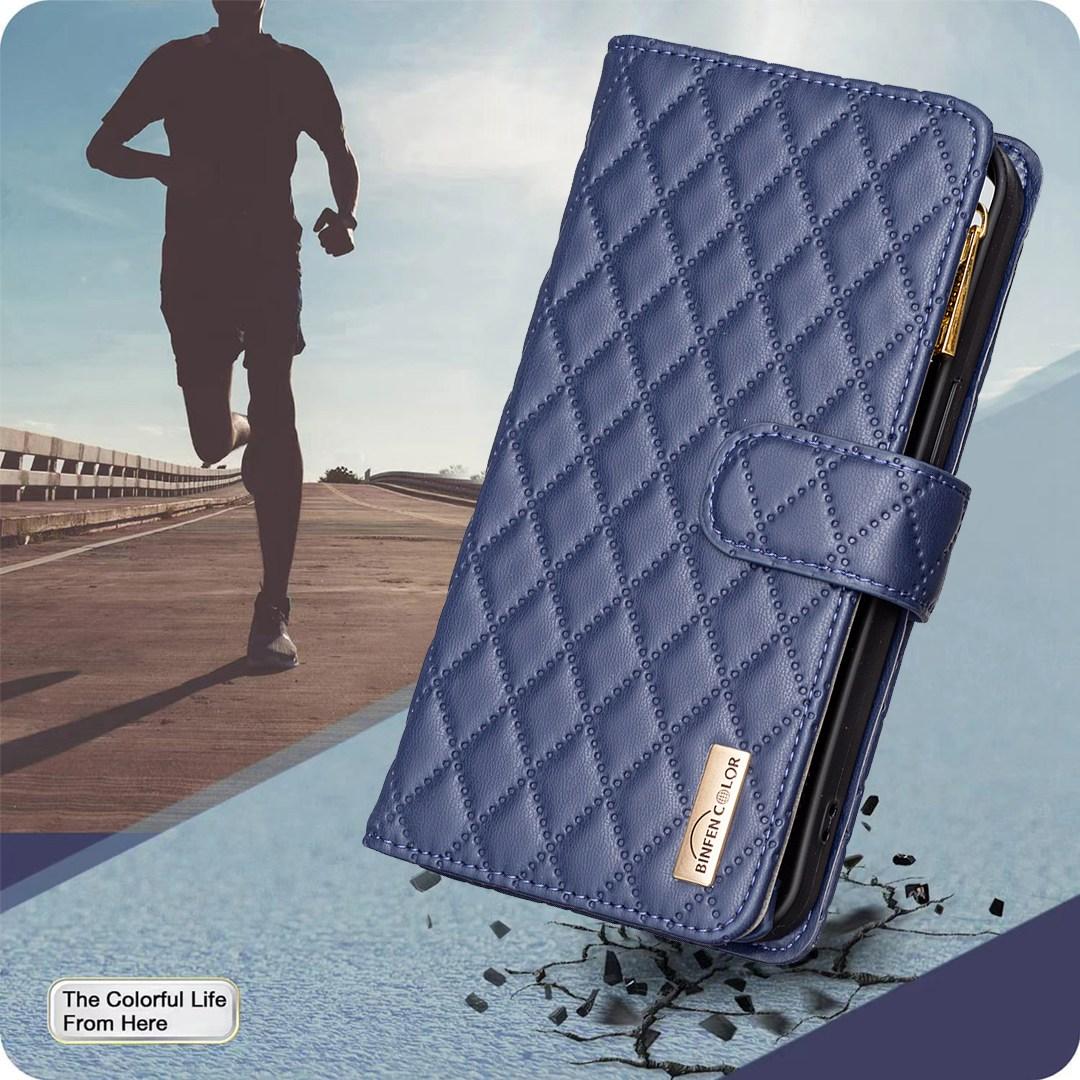 For Redmi Note 17 Pro 5G Global 163mm Diamond Lattice Zipper Wallet Leather Flip Phone Case(Blue)