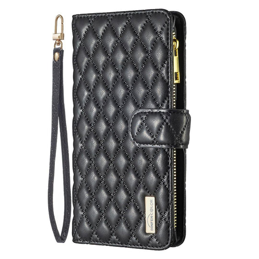 For Redmi Note 17 Pro 5G Global 163mm Diamond Lattice Zipper Wallet Leather Flip Phone Case(Black)