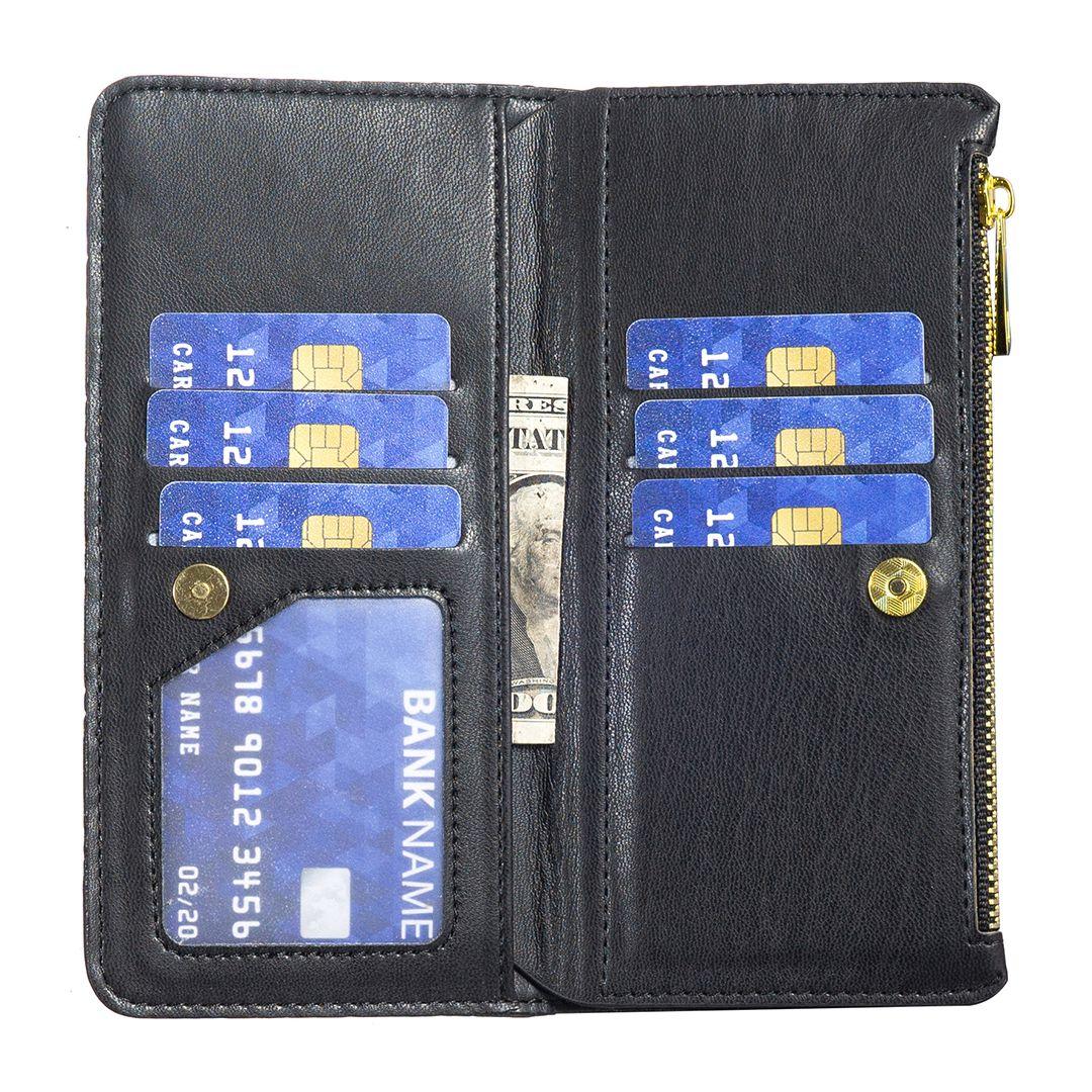 For Redmi Note 17 Pro 5G Global 163mm Diamond Lattice Zipper Wallet Leather Flip Phone Case(Black)