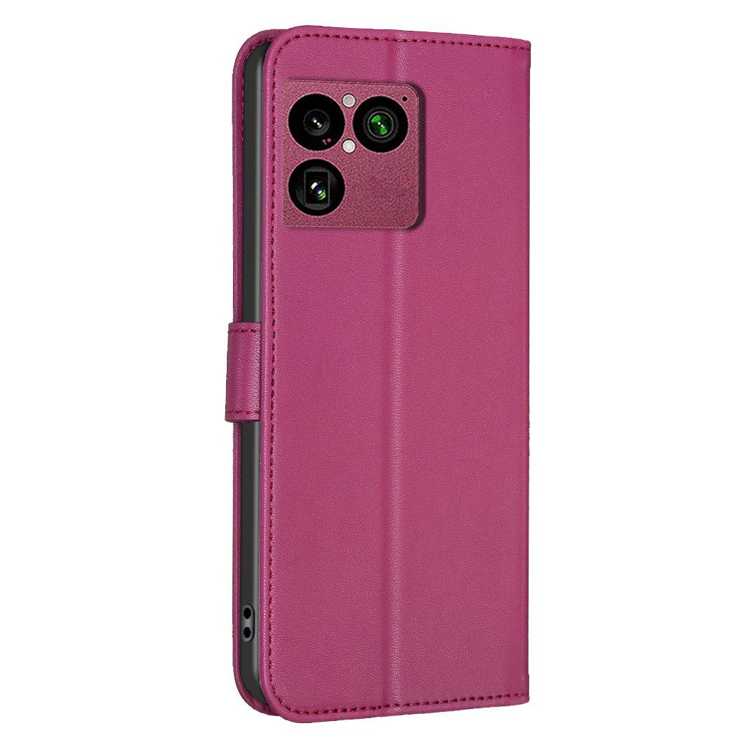 For Sony Xperia 1 VIII Four-leaf Embossed Leather Phone Case - Rose Red - EDA009735301A