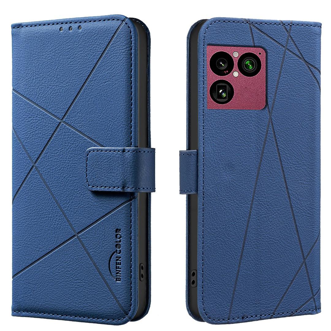 For Sony Xperia 1 VIII Geometric Pattern RFID Leather Phone Case - Blue - EDA009735401B