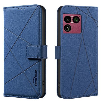 For Sony Xperia 1 VIII Geometric Pattern RFID Leather Phone Case - Blue - EDA009735401B