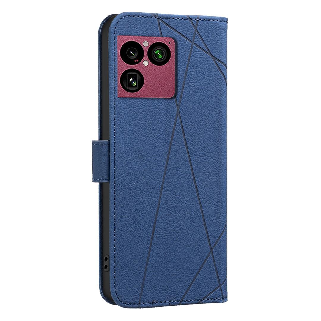 For Sony Xperia 1 VIII Geometric Pattern RFID Leather Phone Case - Blue - EDA009735401B