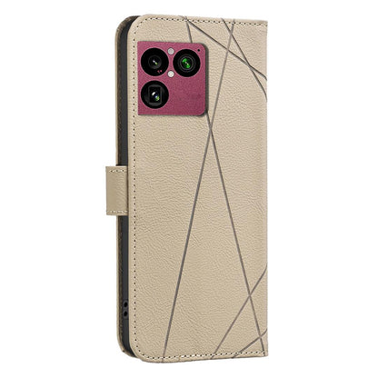 For Sony Xperia 1 VIII Geometric Pattern RFID Leather Phone Case - Beige - EDA009735401C