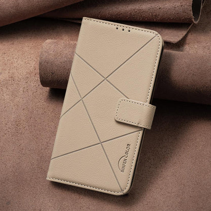 For Sony Xperia 1 VIII Geometric Pattern RFID Leather Phone Case - Beige - EDA009735401C