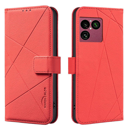 For Sony Xperia 1 VIII Geometric Pattern RFID Leather Phone Case - Red - EDA009735401D