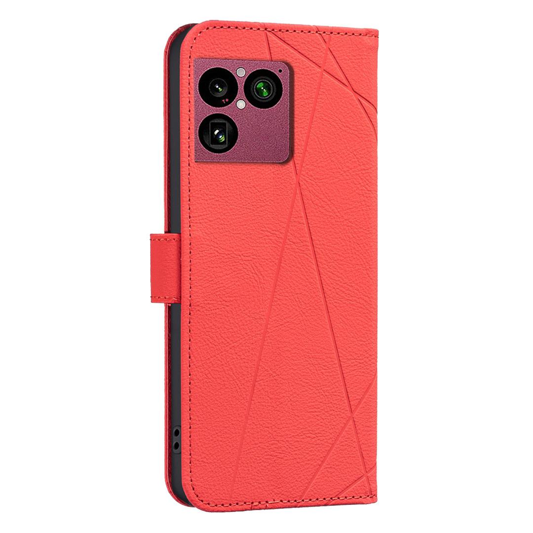 For Sony Xperia 1 VIII Geometric Pattern RFID Leather Phone Case - Red - EDA009735401D