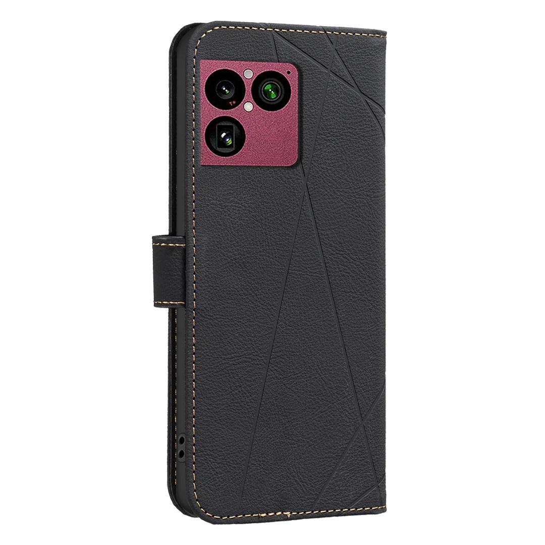 For Sony Xperia 1 VIII Geometric Pattern RFID Leather Phone Case - Black - EDA009735401E