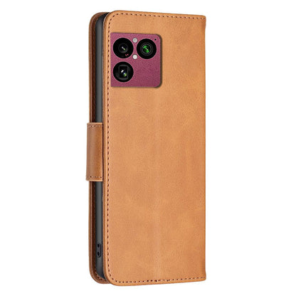 For Sony Xperia 1 VIII Lambskin Texture Pure Color Flip Leather Phone Case - Yellow - EDA009736001A