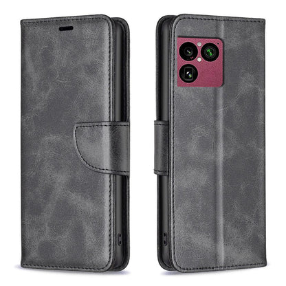 For Sony Xperia 1 VIII Lambskin Texture Pure Color Flip Leather Phone Case - Black - EDA009736001B