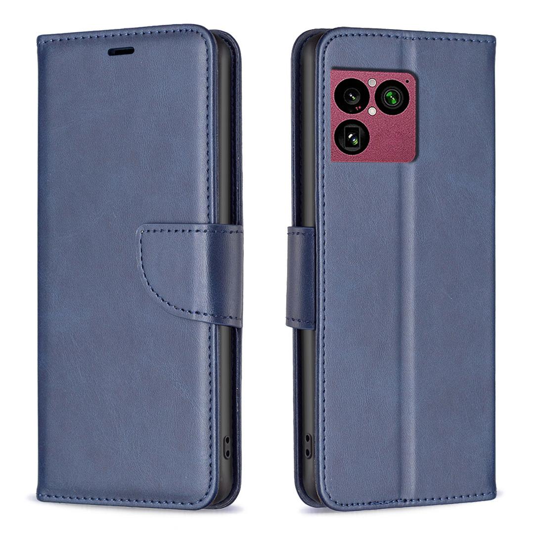 For Sony Xperia 1 VIII Lambskin Texture Pure Color Flip Leather Phone Case - Blue - EDA009736001D