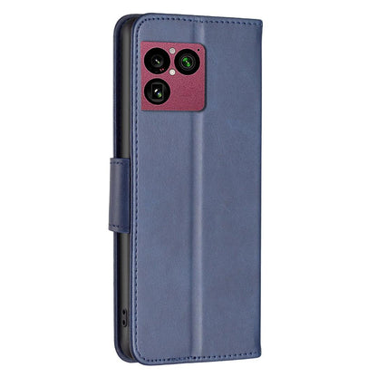 For Sony Xperia 1 VIII Lambskin Texture Pure Color Flip Leather Phone Case - Blue - EDA009736001D