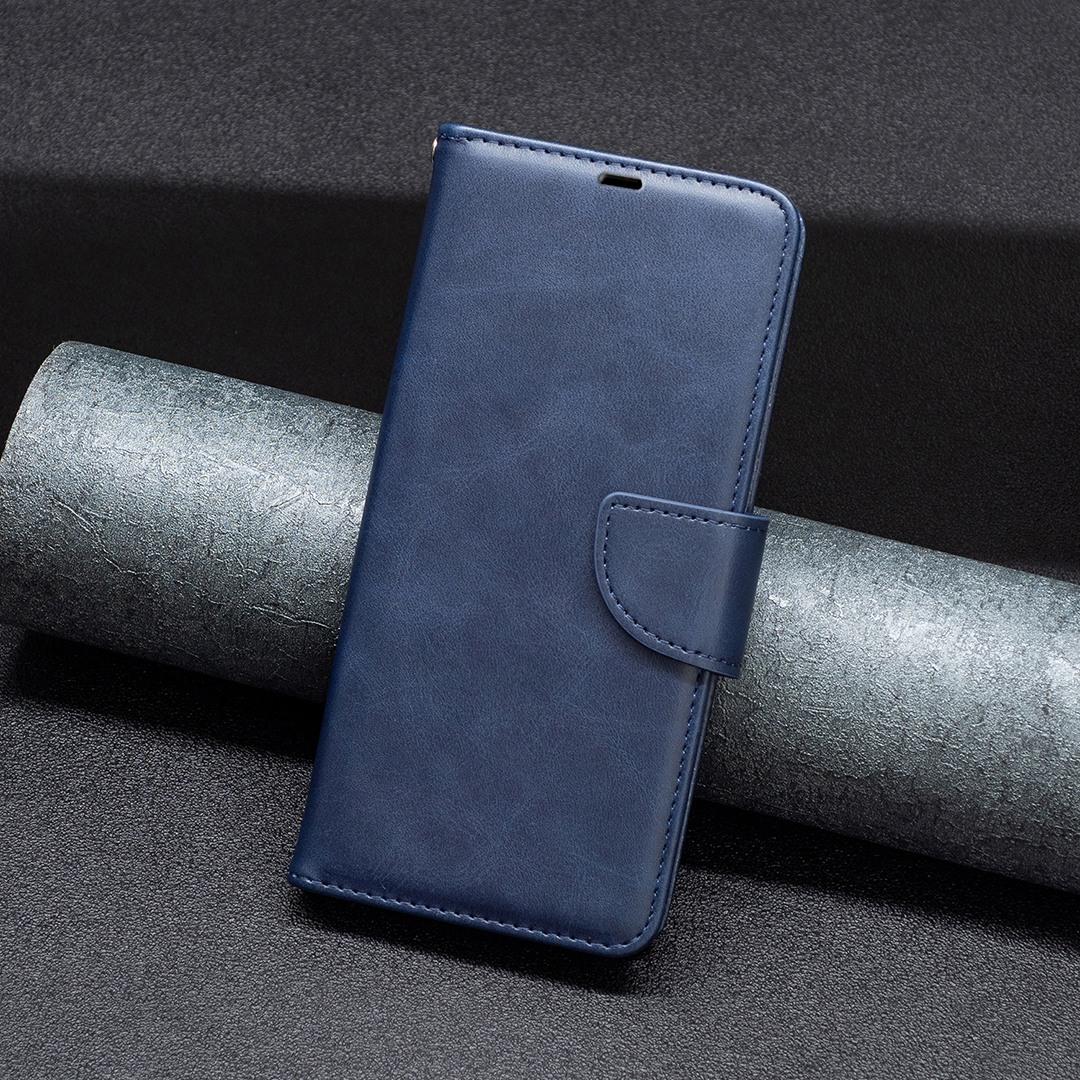 For Sony Xperia 1 VIII Lambskin Texture Pure Color Flip Leather Phone Case - Blue - EDA009736001D