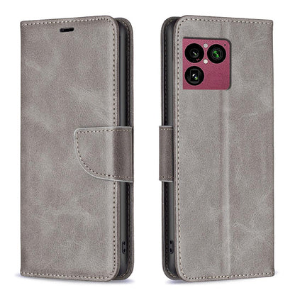 For Sony Xperia 1 VIII Lambskin Texture Pure Color Flip Leather Phone Case - Grey - EDA009736001E