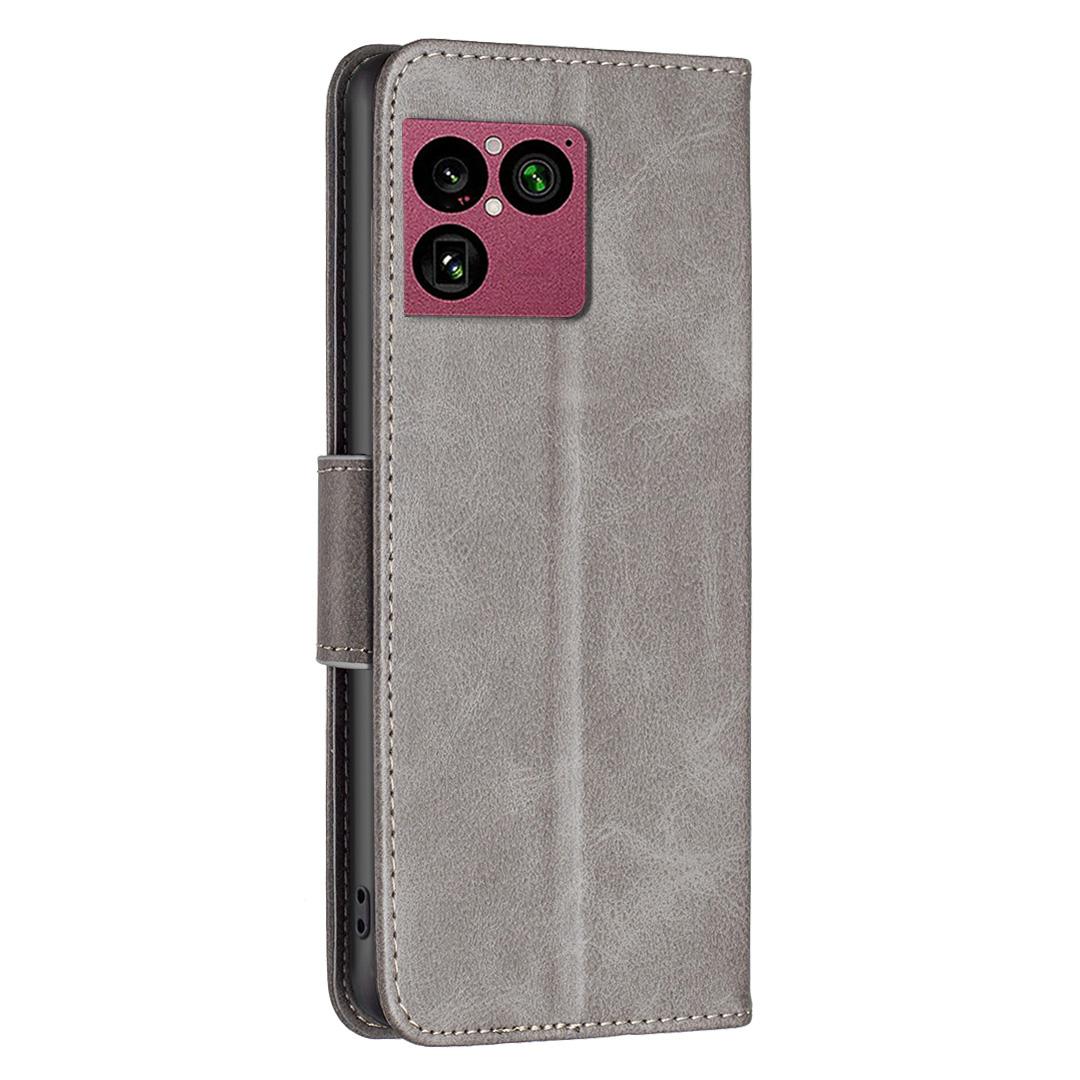 For Sony Xperia 1 VIII Lambskin Texture Pure Color Flip Leather Phone Case - Grey - EDA009736001E