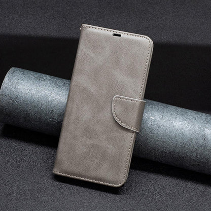For Sony Xperia 1 VIII Lambskin Texture Pure Color Flip Leather Phone Case - Grey - EDA009736001E