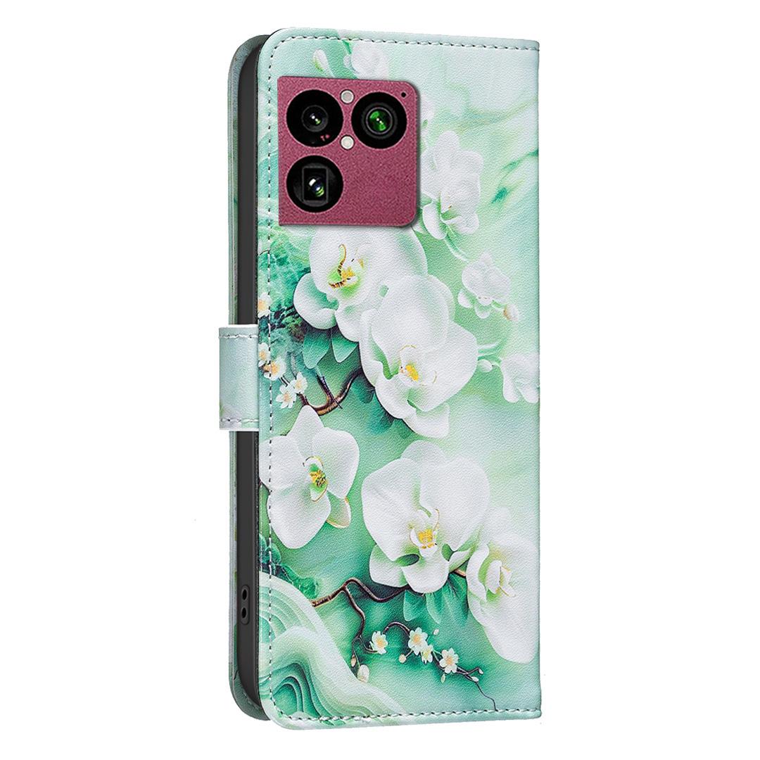For Sony Xperia 1 VIII BF42 Color Painting Leather Phone Case - Pink Flower - EDA009736201A