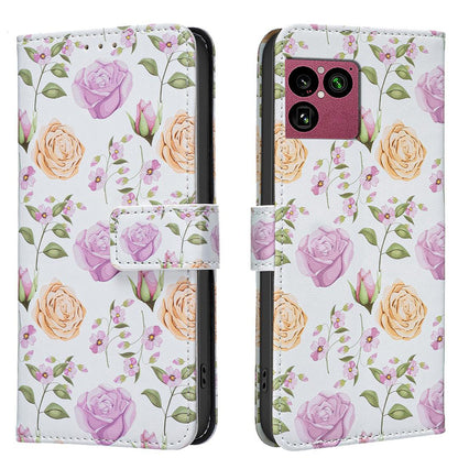 For Sony Xperia 1 VIII BF42 Color Painting Leather Phone Case - Yellow Rose - EDA009736201D