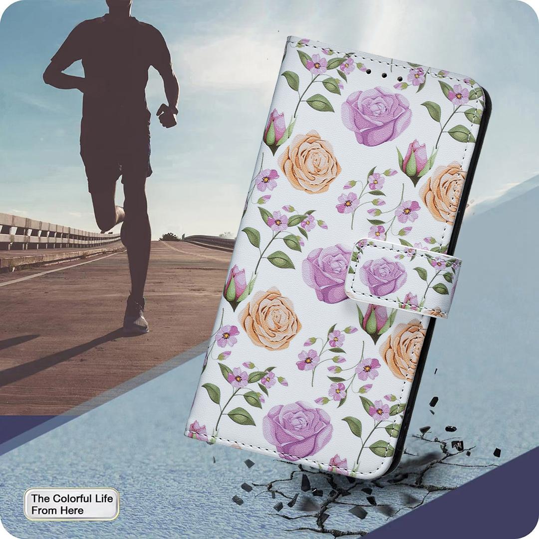 For Sony Xperia 1 VIII BF42 Color Painting Leather Phone Case - Yellow Rose - EDA009736201D