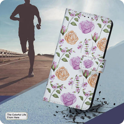 For Sony Xperia 1 VIII BF42 Color Painting Leather Phone Case - Yellow Rose - EDA009736201D