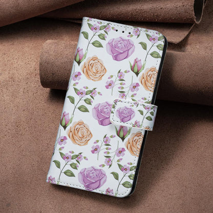 For Sony Xperia 1 VIII BF42 Color Painting Leather Phone Case - Yellow Rose - EDA009736201D