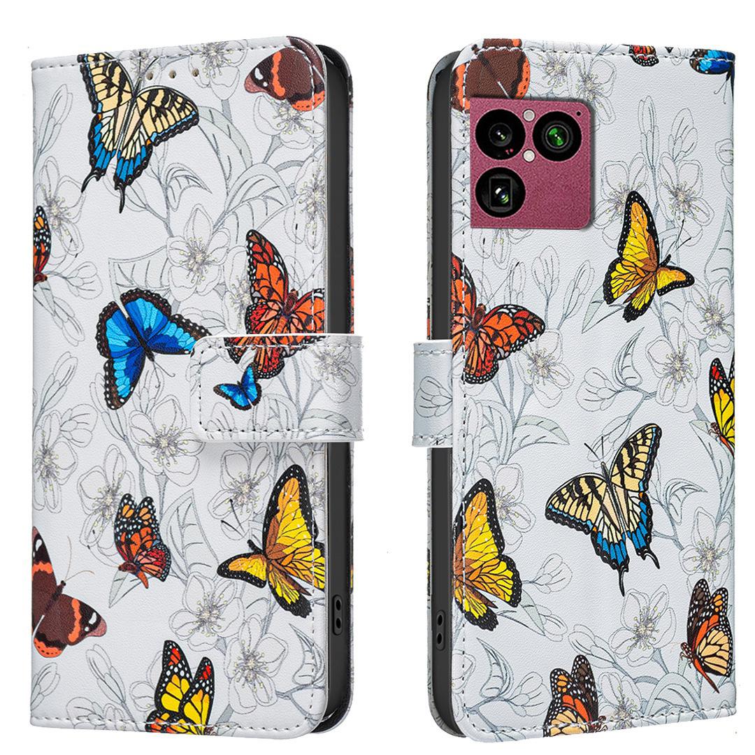 For Sony Xperia 1 VIII BF42 Color Painting Leather Phone Case - Butterfly - EDA009736201G