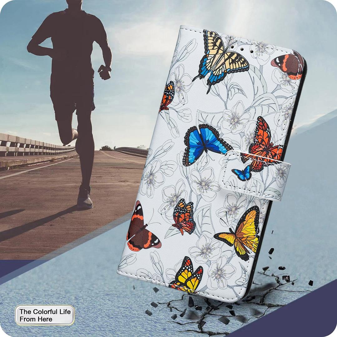 For Sony Xperia 1 VIII BF42 Color Painting Leather Phone Case - Butterfly - EDA009736201G